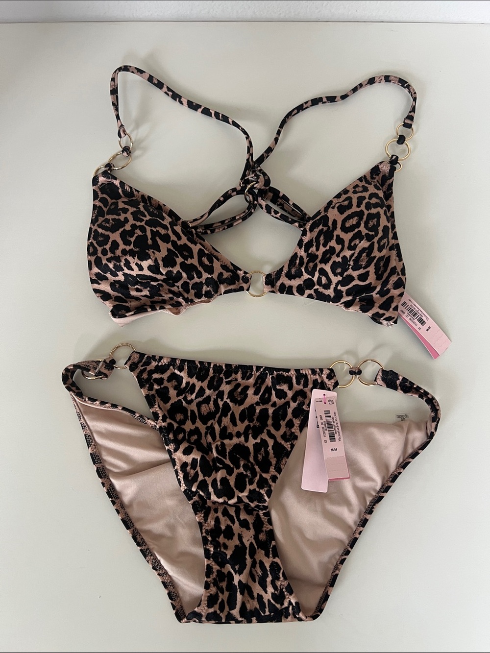 Leopard Print Triangle Bikini Set